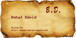 Behal Dávid névjegykártya
